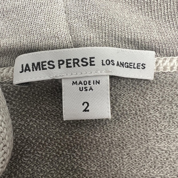 James Perse Hoodie Womens 2 Gray Full Zip 100% Cotton Made USA Sweatshirt Terry - Picture 7 of 13